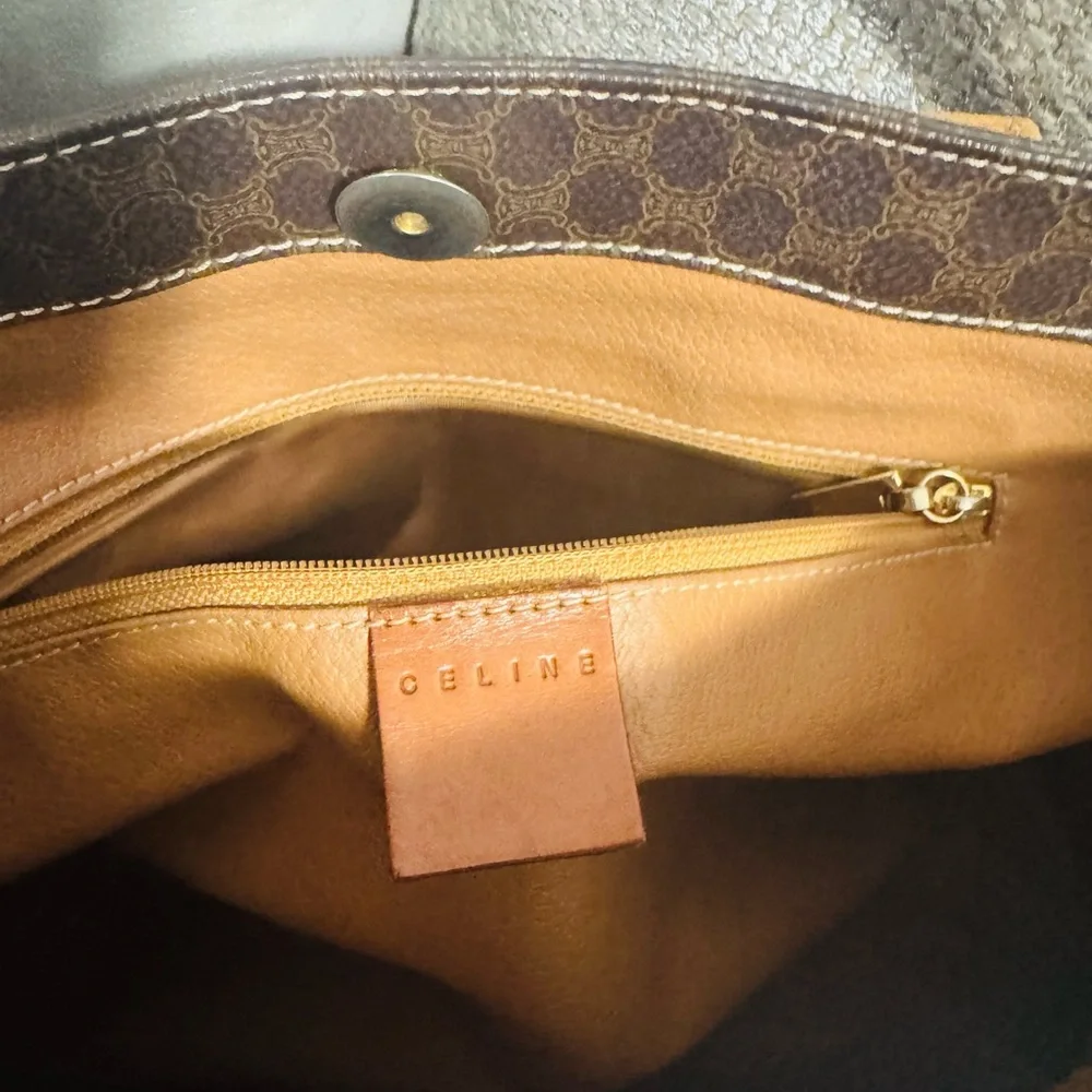 Celine Macadame Brown and Tan Tote Bag with Monogram Canvas - Picture 7 of 8